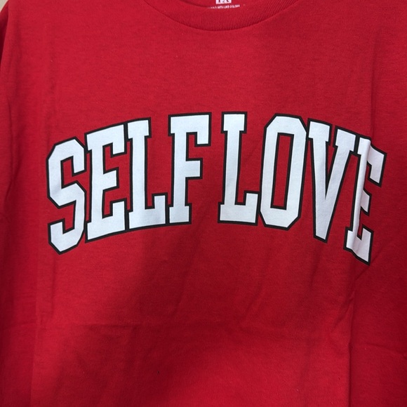 NEW! FASHION NOVA - SELF LOVE TEE - RED - Picture 3 of 4